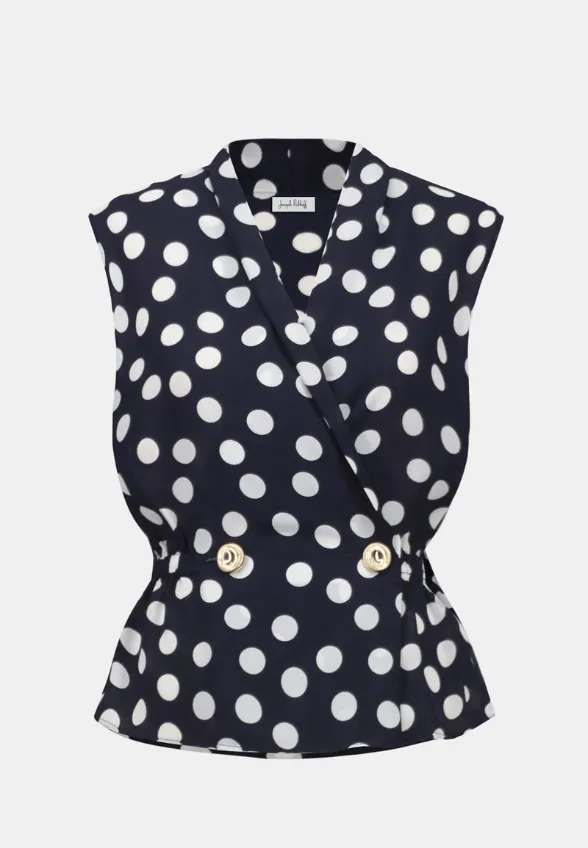 TOP W KROPKI GRANATOWY