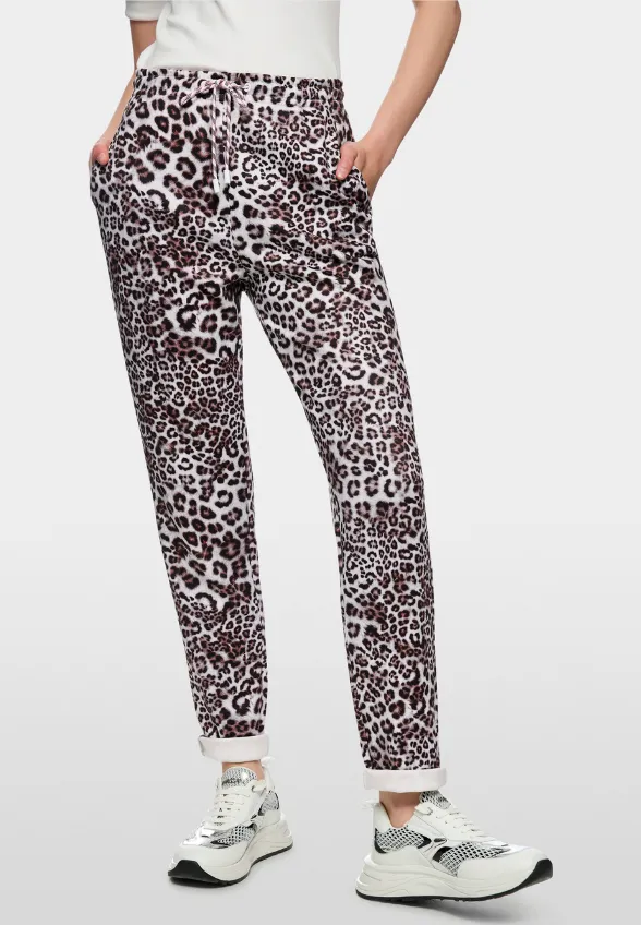SPODNIE FOCHA LOOSE-FIT HIGH SZARO-RÓŻOWE