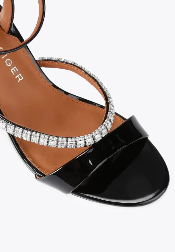 SANDAŁY CRYSTAL STRAP CZARNE