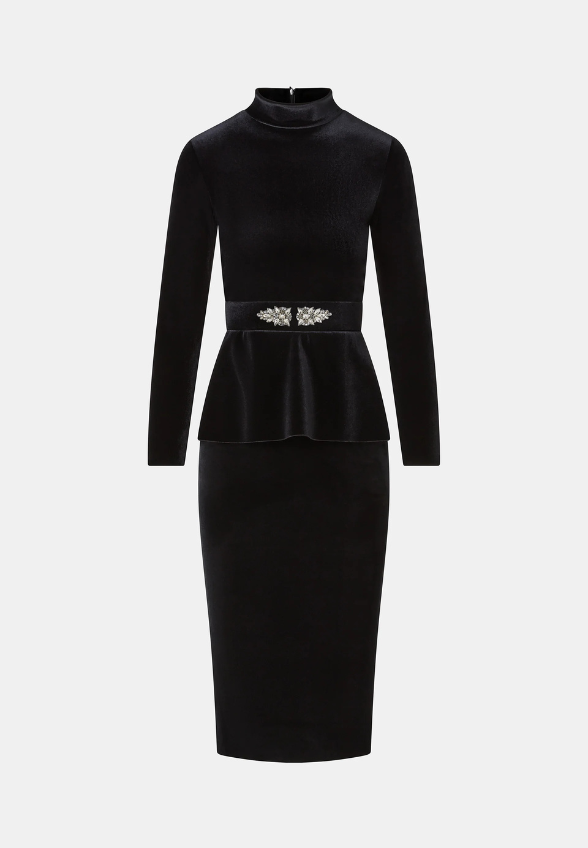 SUKIENKA HABY Z AKSAMITU CZARNA