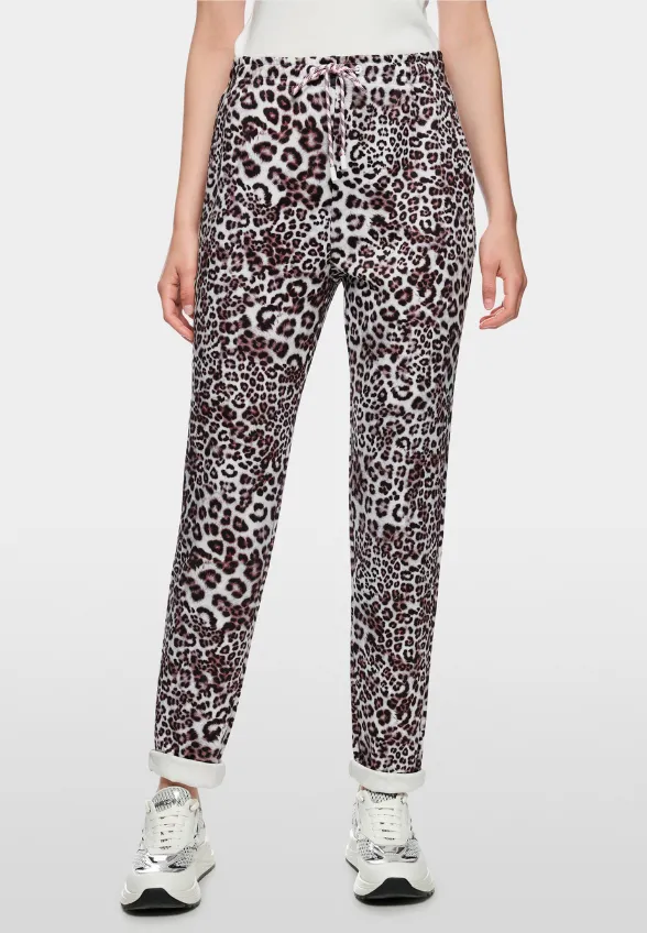 SPODNIE FOCHA LOOSE-FIT HIGH SZARO-RÓŻOWE