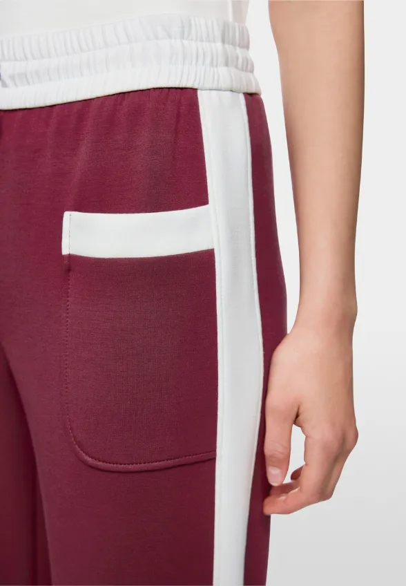 SPODNIE WASHINGTON WIDE-FIT HIGH BURGUNDOWE
