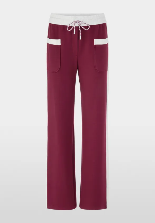 SPODNIE WASHINGTON WIDE-FIT HIGH BURGUNDOWE