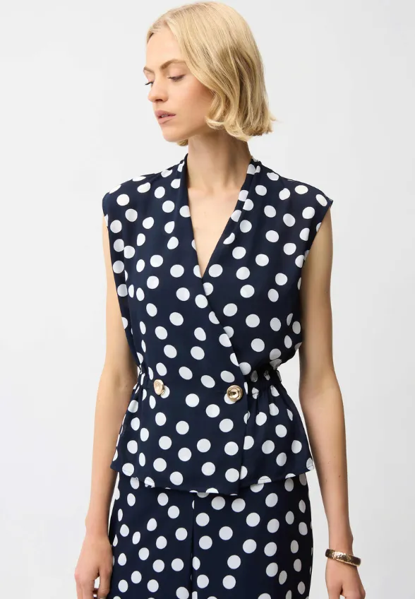 TOP W KROPKI GRANATOWY