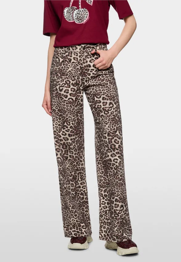 SPODNIE JEANSOWE WARRI WIDE-FIT HIGH BEŻOWE