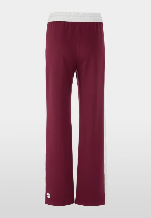 SPODNIE WASHINGTON WIDE-FIT HIGH BURGUNDOWE