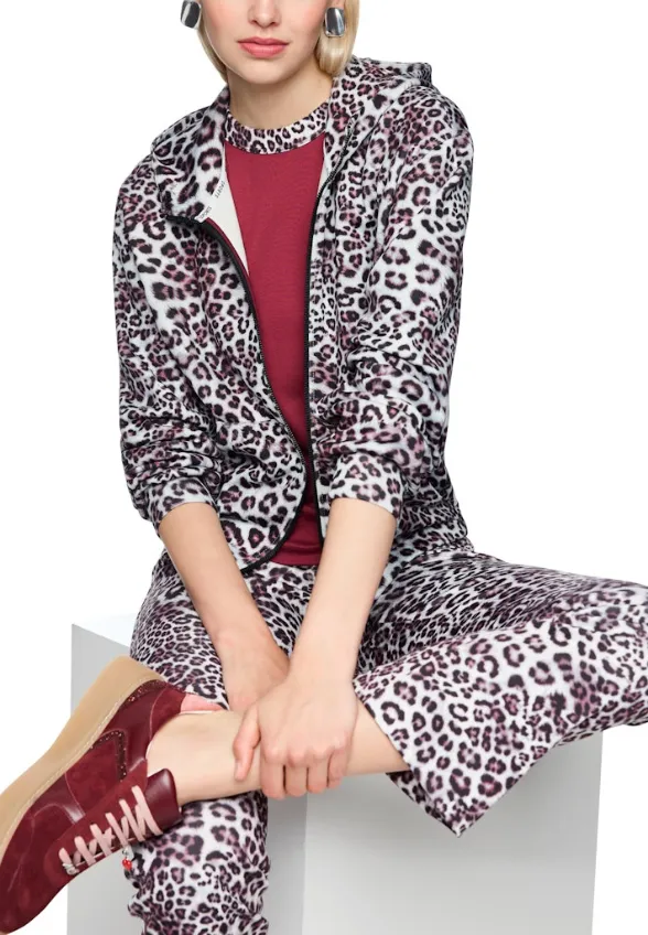 BLUZA W PANTERKĘ SZARO-RÓŻOWA