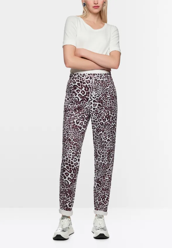SPODNIE FOCHA LOOSE-FIT HIGH SZARO-RÓŻOWE