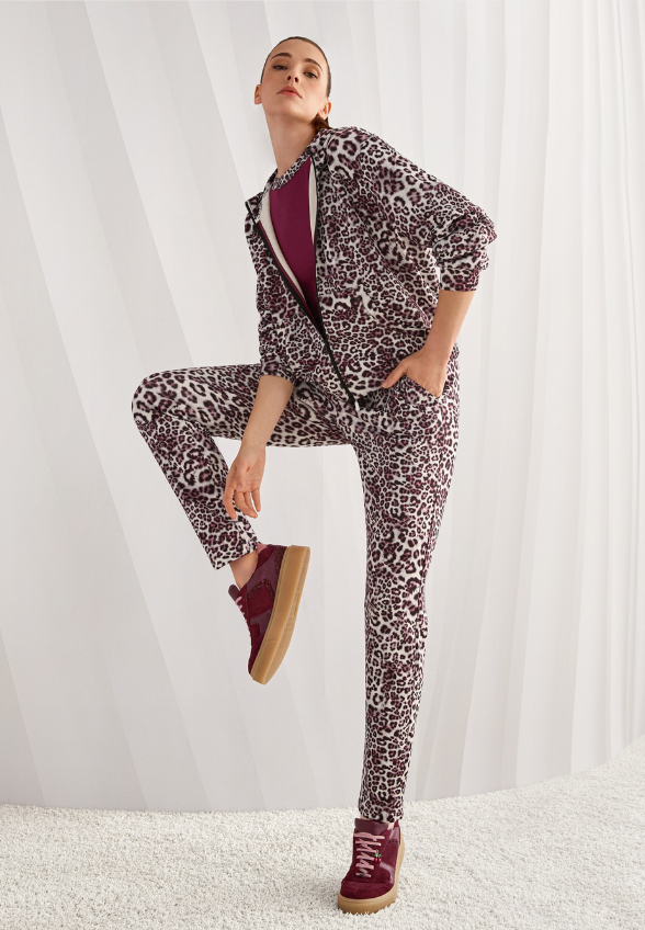 BLUZA W PANTERKĘ SZARO-RÓŻOWA