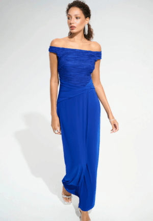 SUKIENKA Z PLISOWANYM TOPEM KOBALTOWA