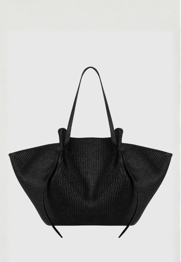 TORBA XL MOCHI WOMEN RAFFIA CZARNA