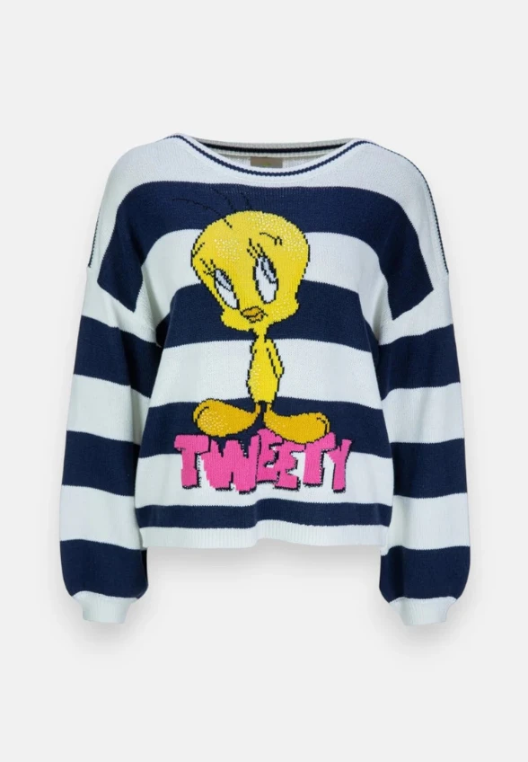 SWETER W PASKI TWEETY GRANATOWY