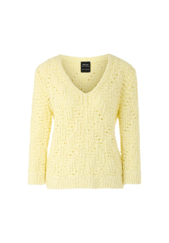 SWETER Z GRUBEJ DZIANINY PASTELOWY ŻÓŁTY
