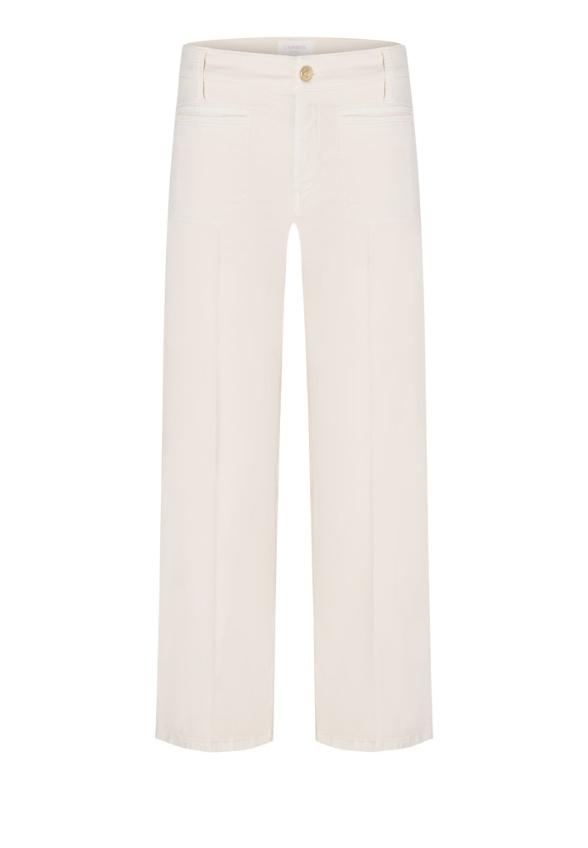 SPODNIE JEANSOWE TESS CROPPED MLECZNY BEŻ
