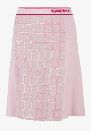 SPÓDNICA DZIANINOWA Z CEKINOWYM SPLOTEM RÓŻOWA