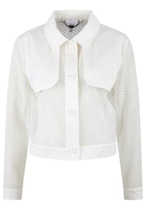 BLEZER Z SIATECZKĄ BIAŁY