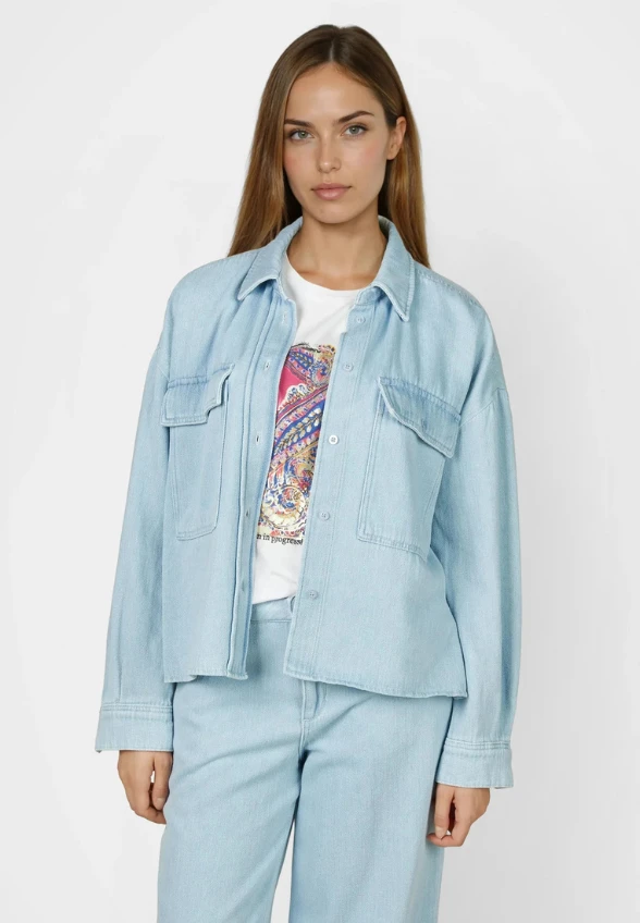 KOSZULA JEANSOWA OVERSIZE BŁĘKITNA