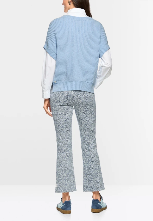 SWETER Z GRUBEJ DZIANINY BŁĘKITNY