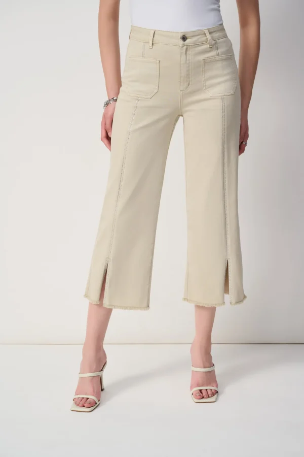SPODNIE JEANSOWE CULOTTE KREMOWE