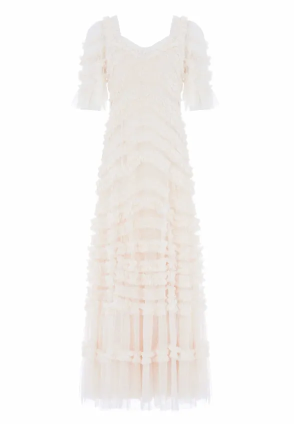 SUKIENKA AMARA RUFFLE GOWN KREMOWA