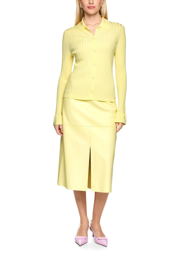 KARDIGAN SLIM-FIT PASTELOWY ŻÓŁTY