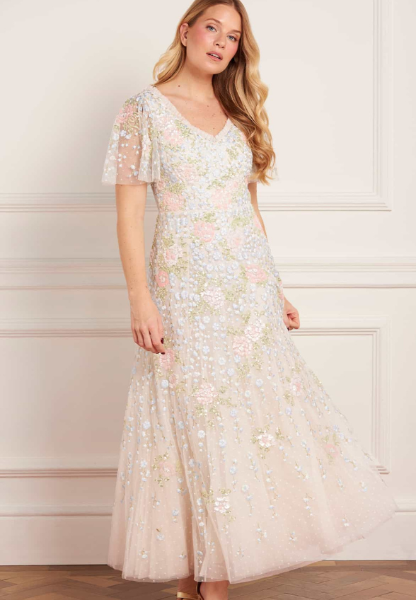 SUKIENKA CRESSIDA FLORAL KREMOWA