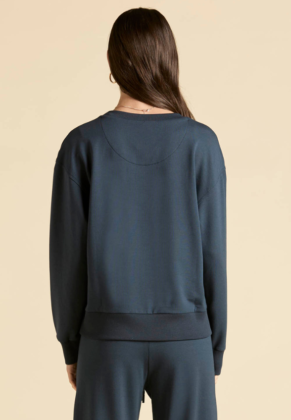 BLUZA Z HAFTEM GRANATOWA