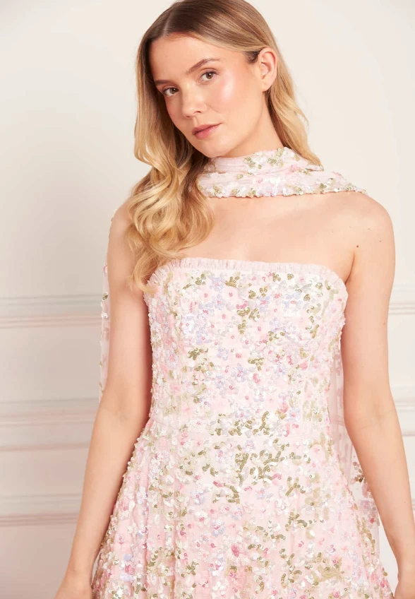 SUKIENKA DREAM GARLAND STRAPLESS SUBTELNY RÓŻ