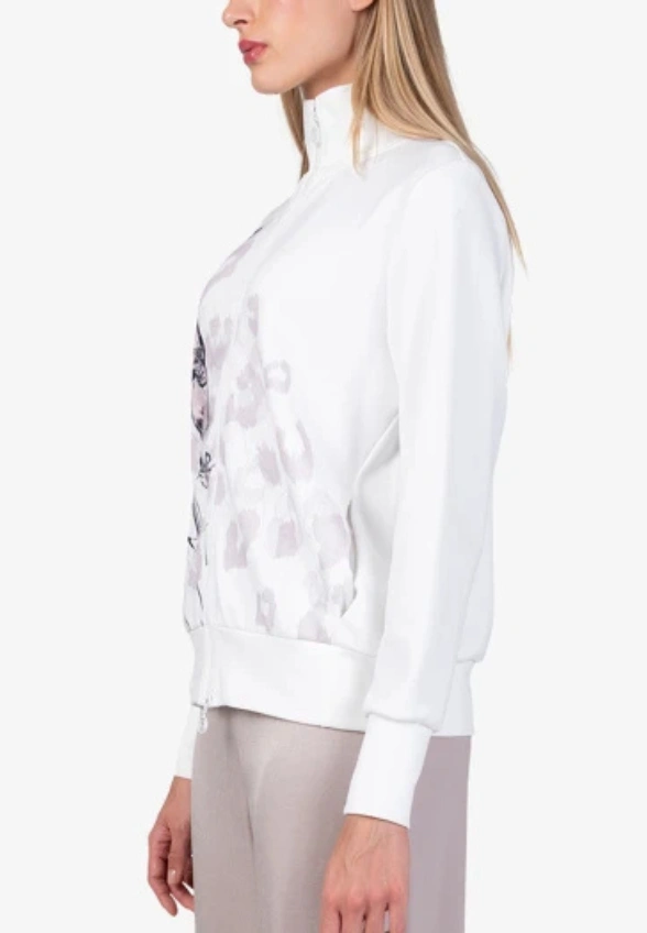 BLUZA SPORTOWA Z APLIKACJĄ BIAŁA