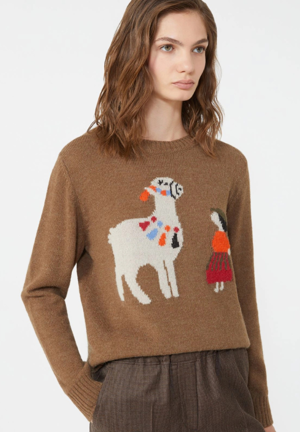 SWETER NITRA BRĄZOWY