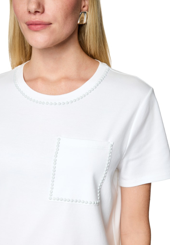 T-SHIRT Z ELASTYCZNEJ BAWEŁNY BIAŁY