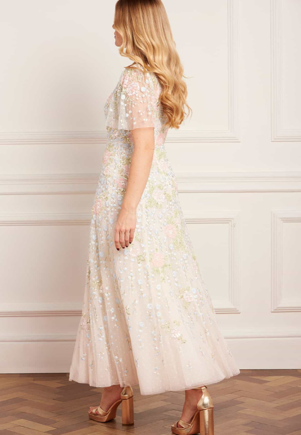 SUKIENKA CRESSIDA FLORAL KREMOWA