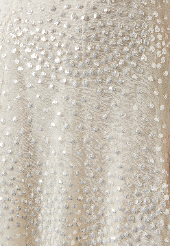 SUKIENKA SCALLOP SEQUIN KREMOWA