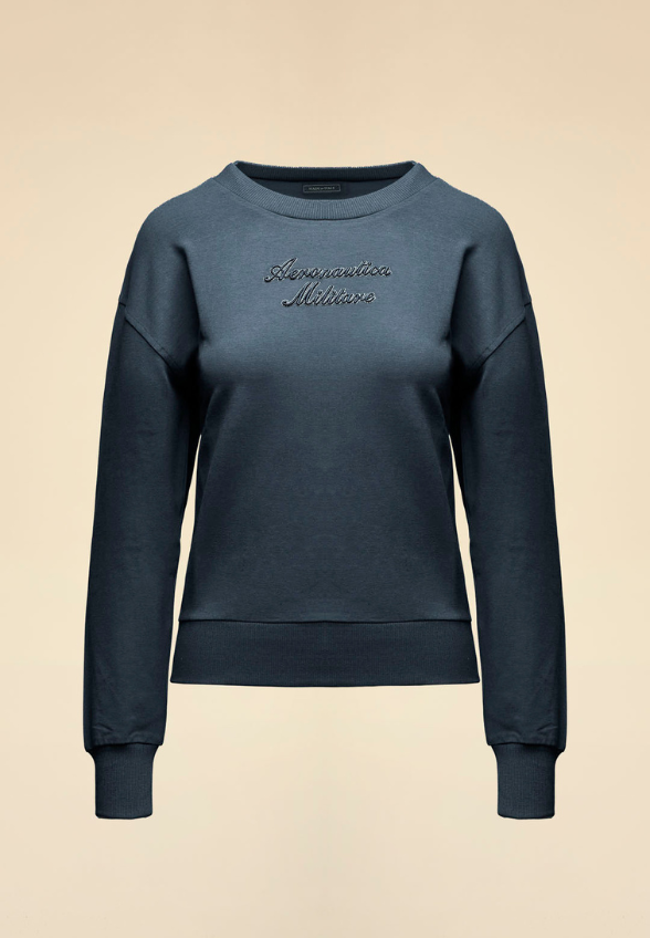 BLUZA Z HAFTEM GRANATOWA