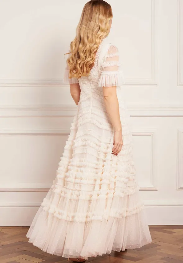 SUKIENKA AMARA RUFFLE GOWN KREMOWA