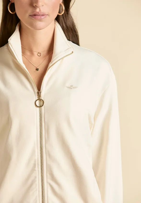 BLUZA Z MODALU KREMOWA