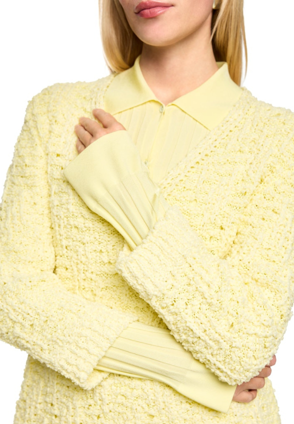 SWETER Z GRUBEJ DZIANINY PASTELOWY ŻÓŁTY