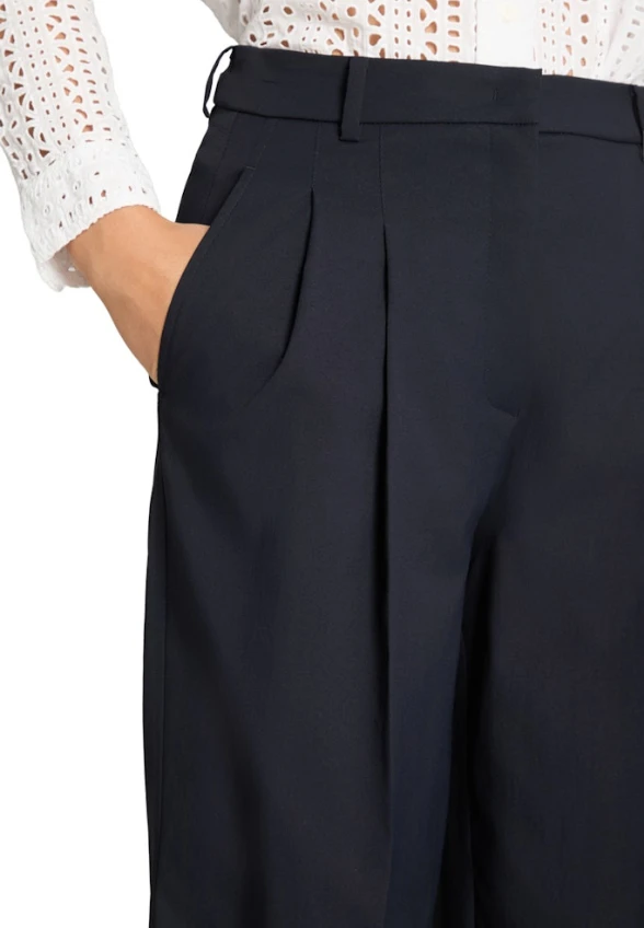 SPODNIE EMILIE WIDE-FIT GRANATOWE