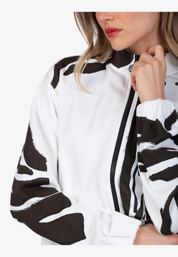 BLUZA DRESOWA Z NADRUKIEM BIAŁA