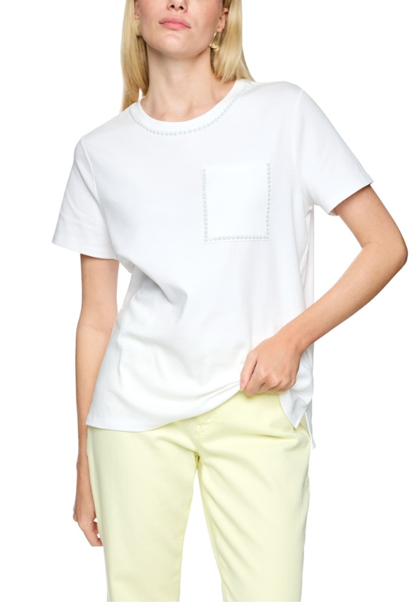T-SHIRT Z ELASTYCZNEJ BAWEŁNY BIAŁY