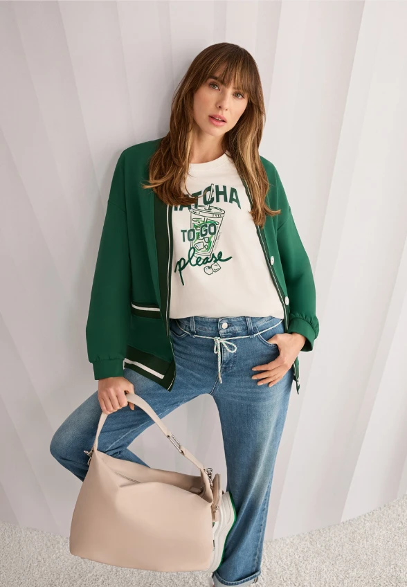 BLUZA Z PASKAMI DOJRZAŁA ZIELEŃ