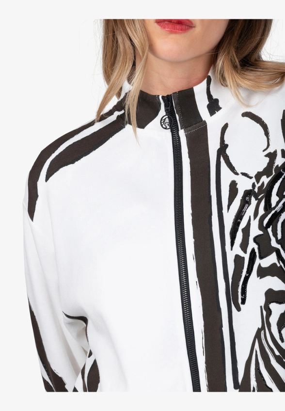 BLUZA DRESOWA Z NADRUKIEM BIAŁA