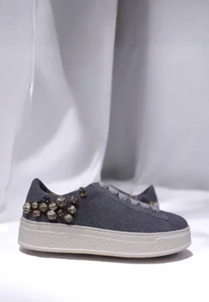 SNEAKERSY GIULY STRASS NIEBIESKIE