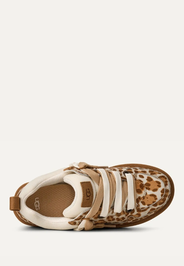 SNEAKERSY LO LOWMEL PLAINS Z WZOREM W PANTERKĘ BIAŁE