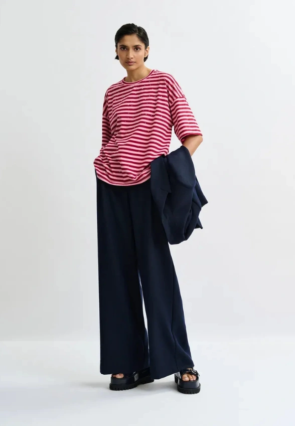 BLUZKA OVERSIZE RÓŻOWO-BORDOWA