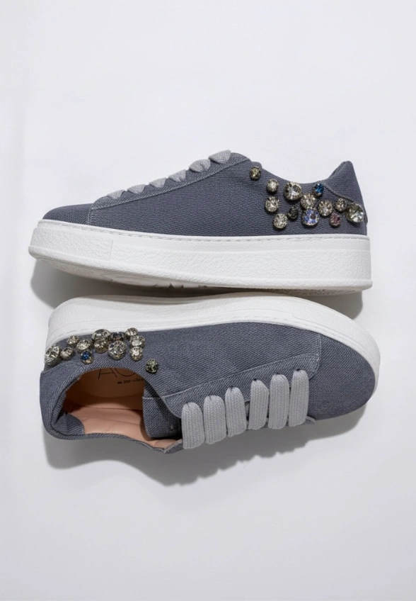 SNEAKERSY GIULY STRASS NIEBIESKIE
