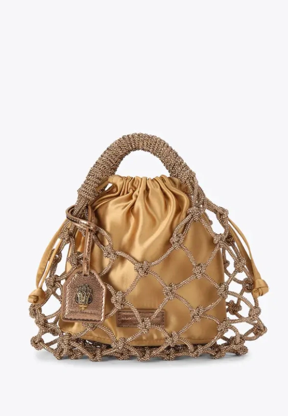 TOREBKA MACRAME CRYSTAL ZŁOTY BRĄZ