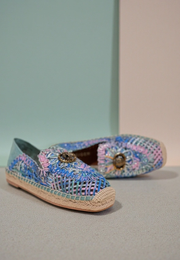 MOKASYNY CHELSEA WOVEN NIEBIESKIE