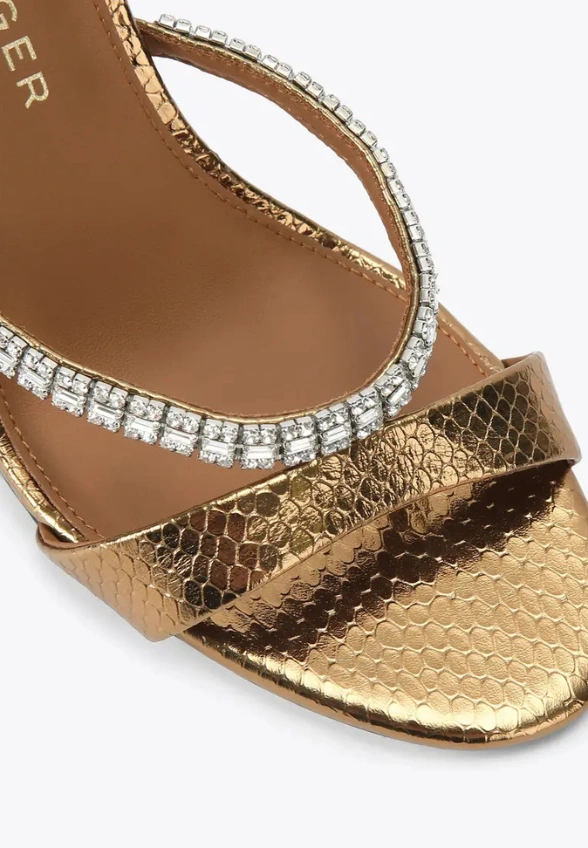 SANDAŁY CRYTAL STRAP ZŁOTY BRĄZ