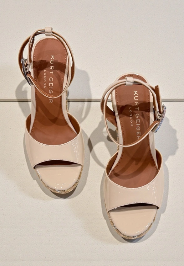 ESPADRYLE NA KOTURNIE KREMOWE